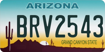 AZ license plate BRV2543