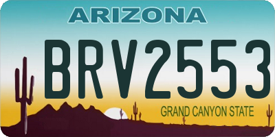 AZ license plate BRV2553