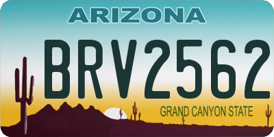 AZ license plate BRV2562