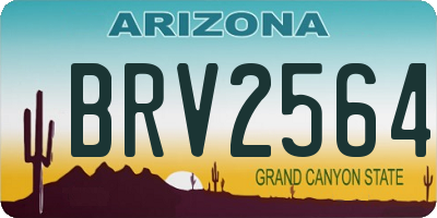 AZ license plate BRV2564