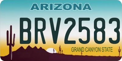 AZ license plate BRV2583