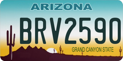AZ license plate BRV2590