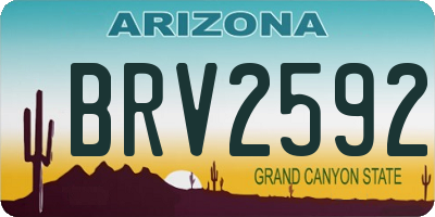 AZ license plate BRV2592