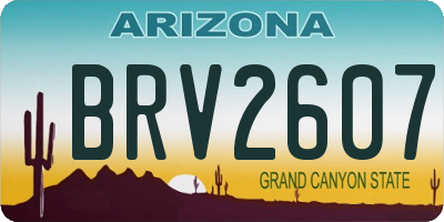 AZ license plate BRV2607