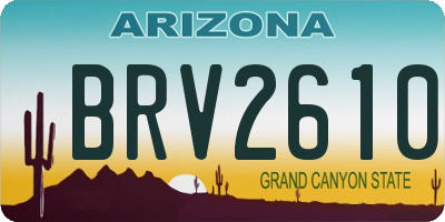 AZ license plate BRV2610