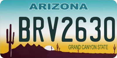 AZ license plate BRV2630