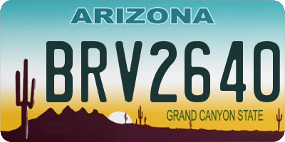 AZ license plate BRV2640