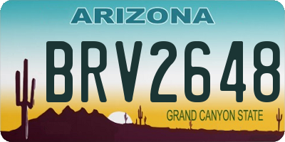 AZ license plate BRV2648