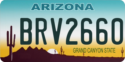 AZ license plate BRV2660