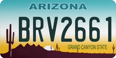 AZ license plate BRV2661