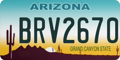AZ license plate BRV2670