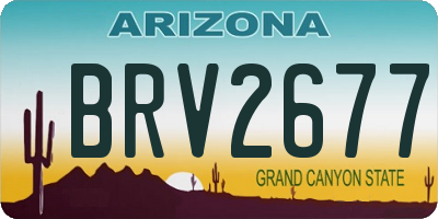 AZ license plate BRV2677