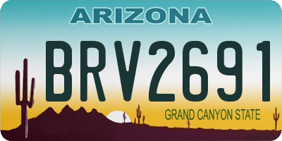 AZ license plate BRV2691
