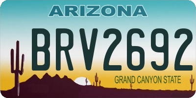 AZ license plate BRV2692