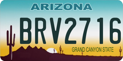 AZ license plate BRV2716