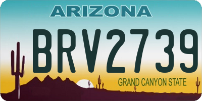 AZ license plate BRV2739