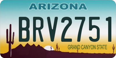 AZ license plate BRV2751