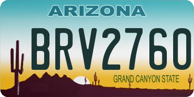 AZ license plate BRV2760