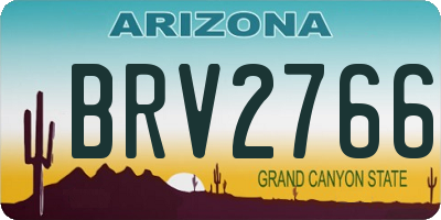 AZ license plate BRV2766