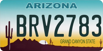 AZ license plate BRV2783