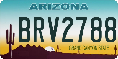 AZ license plate BRV2788