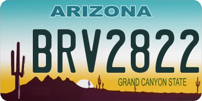 AZ license plate BRV2822