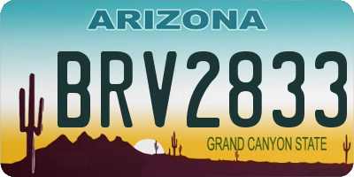 AZ license plate BRV2833