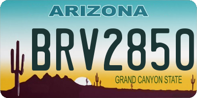 AZ license plate BRV2850
