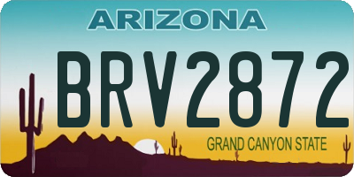AZ license plate BRV2872