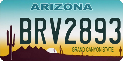 AZ license plate BRV2893