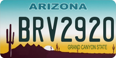 AZ license plate BRV2920