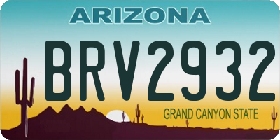 AZ license plate BRV2932