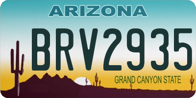 AZ license plate BRV2935