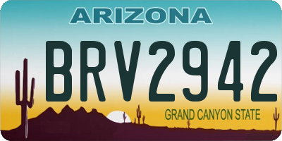 AZ license plate BRV2942