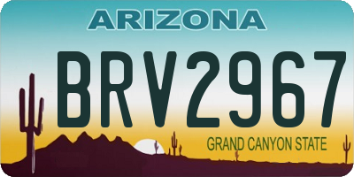 AZ license plate BRV2967