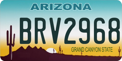 AZ license plate BRV2968