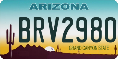 AZ license plate BRV2980