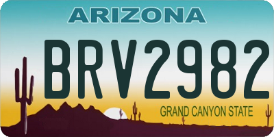 AZ license plate BRV2982