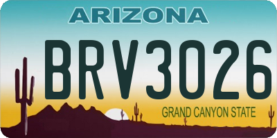 AZ license plate BRV3026