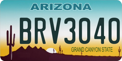 AZ license plate BRV3040