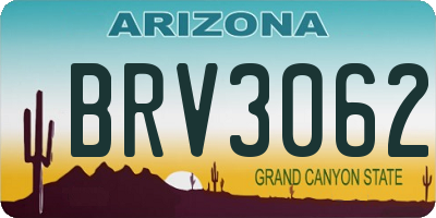 AZ license plate BRV3062