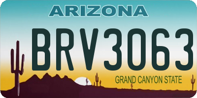 AZ license plate BRV3063