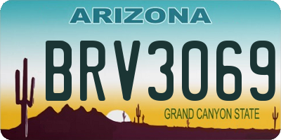 AZ license plate BRV3069