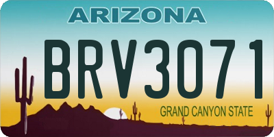 AZ license plate BRV3071