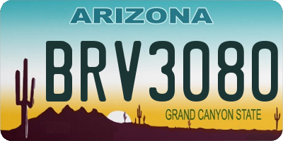 AZ license plate BRV3080
