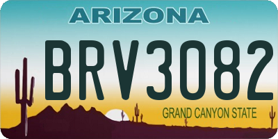 AZ license plate BRV3082