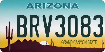 AZ license plate BRV3083