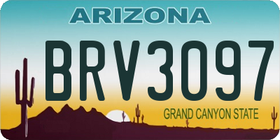 AZ license plate BRV3097