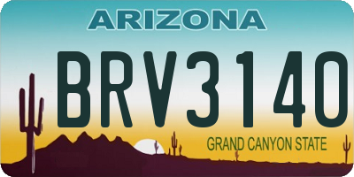 AZ license plate BRV3140