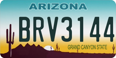 AZ license plate BRV3144